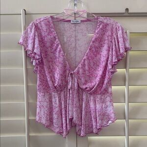 love, Fire Pink Patterned Blouse